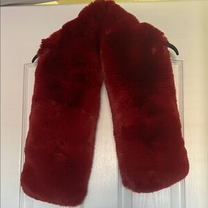 Adrienne Vittadini Faux Fur Scarf in Rich Burgundy NWT